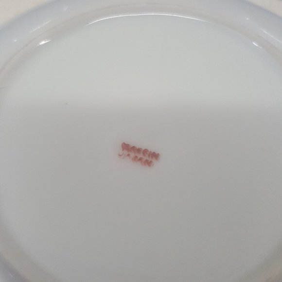 Meito China Handpainted in Japan Blue Orange Lusterware Cups Saucers Set of 4 - Picture 7 of 8